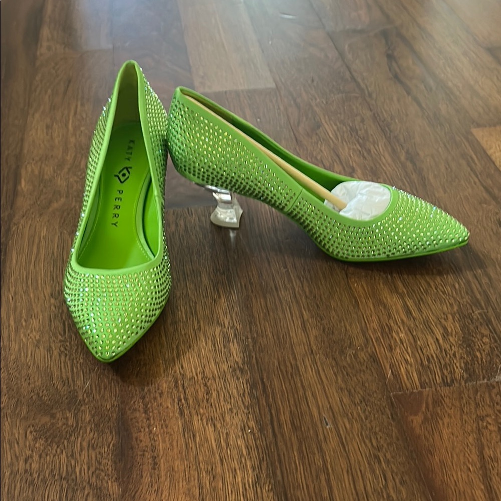 Green Rhinestone Heels by Katy Perry